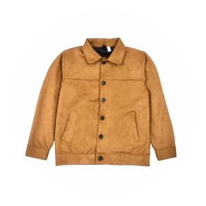 brown button up suede jacket